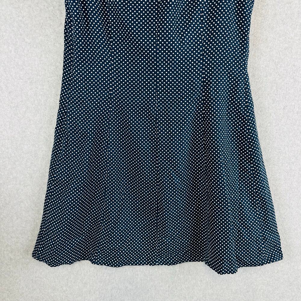New Caroline Constas Womans Sz 10 Dress Linen Blend Blue Polka Dots NWT - Picture 10 of 11